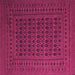 Square Machine Washable Southwestern Pink Country Rug, wshtr2515pnk