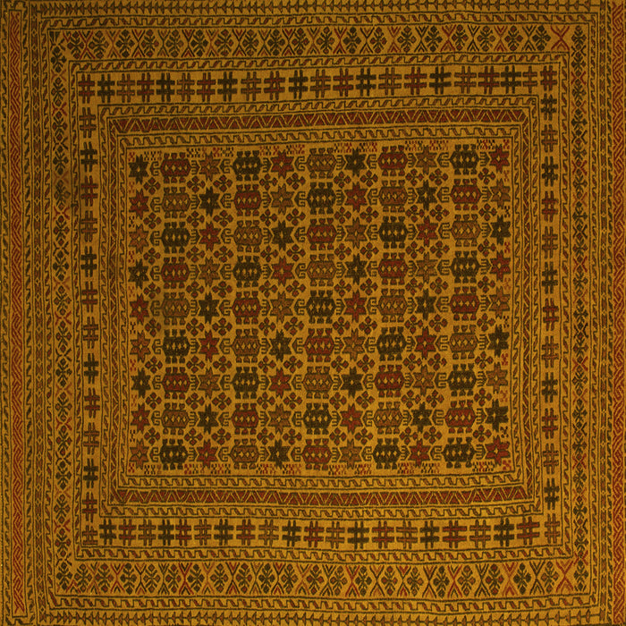 Square Machine Washable Southwestern Yellow Country Rug, wshtr2515yw