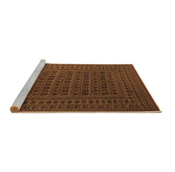 Sideview of Machine Washable Southwestern Brown Country Rug, wshtr2515brn