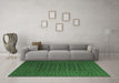 Machine Washable Southwestern Emerald Green Country Area Rugs in a Living Room,, wshtr2515emgrn