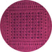 Round Southwestern Pink Country Rug, tr2515pnk