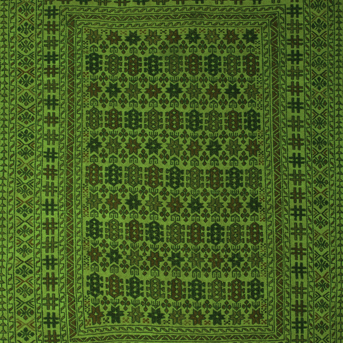 Serging Thickness of Machine Washable Southwestern Green Country Area Rugs, wshtr2515grn