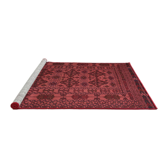 Sideview of Machine Washable Traditional Red Rug, wshtr2516