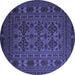 Round Persian Blue Traditional Rug, tr2516blu