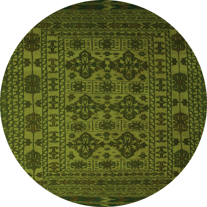 Square Persian Green Traditional Rug, tr2516grn