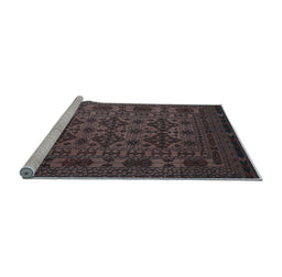 Sideview of Machine Washable Persian Light Blue Traditional Rug, wshtr2516lblu