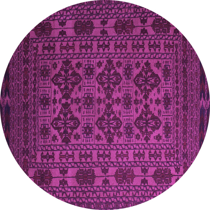 Round Machine Washable Persian Purple Traditional Area Rugs, wshtr2516pur