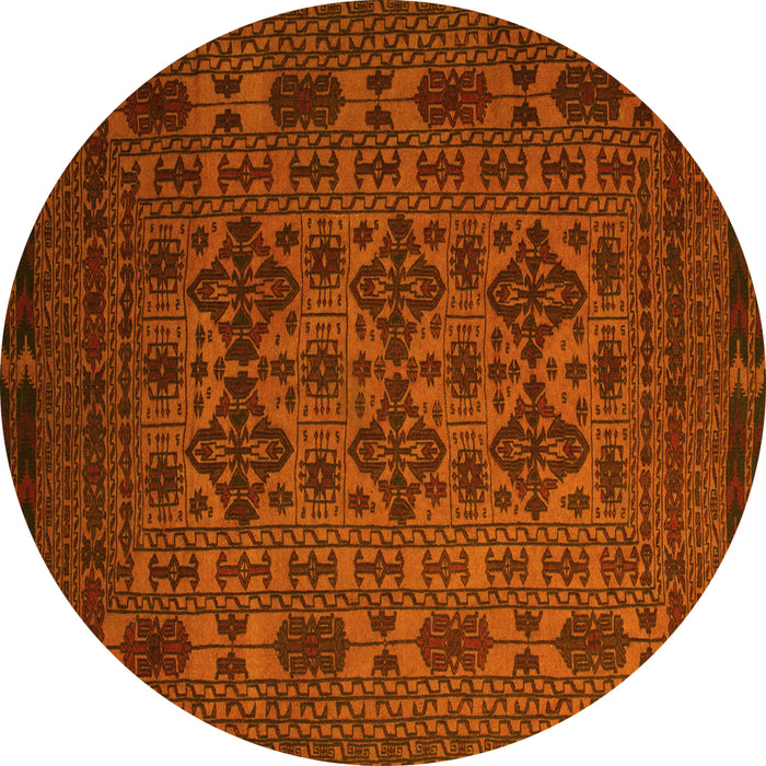 Round Persian Yellow Traditional Rug, tr2516yw