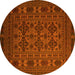 Round Persian Yellow Traditional Rug, tr2516yw