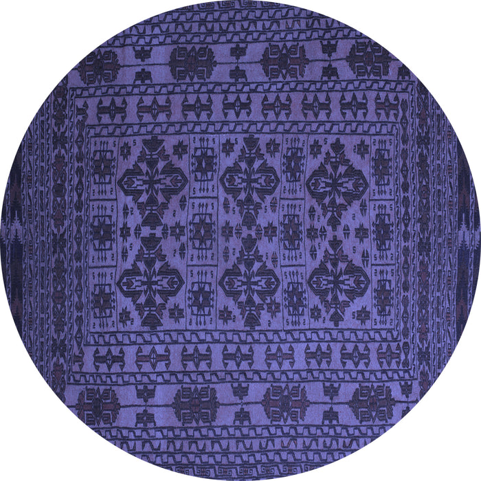 Round Machine Washable Persian Blue Traditional Rug, wshtr2516blu