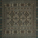 Square Machine Washable Persian Turquoise Traditional Area Rugs, wshtr2516turq