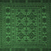 Square Machine Washable Persian Emerald Green Traditional Area Rugs, wshtr2516emgrn