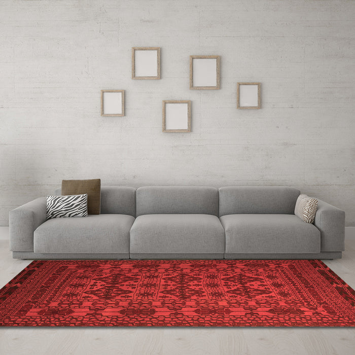 Machine Washable Persian Orange Traditional Area Rugs in a Living Room, wshtr2516org