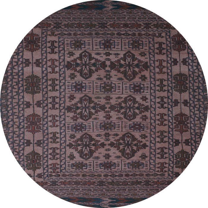 Round Machine Washable Persian Light Blue Traditional Rug, wshtr2516lblu