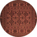 Round Persian Brown Traditional Rug, tr2516brn