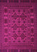 Machine Washable Persian Pink Traditional Rug, wshtr2516pnk