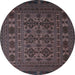 Round Persian Light Blue Traditional Rug, tr2516lblu