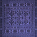 Square Machine Washable Persian Blue Traditional Rug, wshtr2516blu