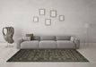 Machine Washable Persian Turquoise Traditional Area Rugs in a Living Room,, wshtr2516turq