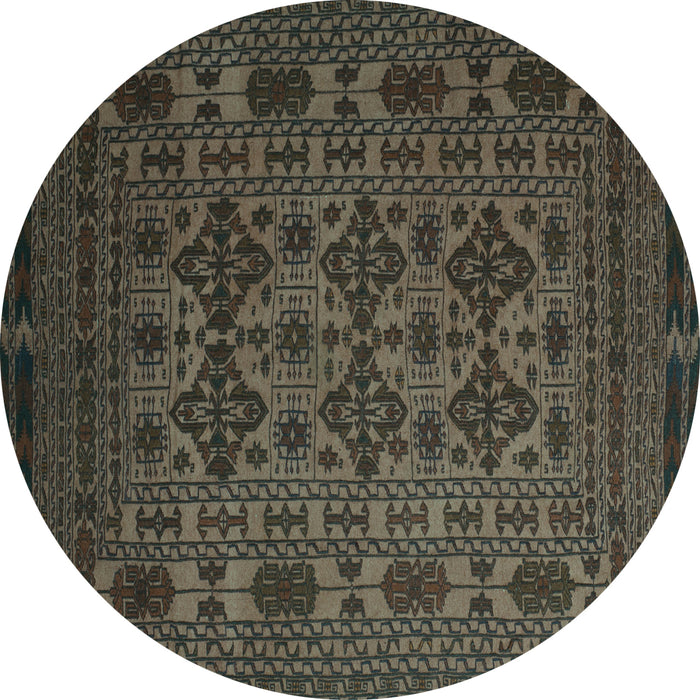 Round Persian Turquoise Traditional Rug, tr2516turq