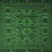 Square Persian Emerald Green Traditional Rug, tr2516emgrn