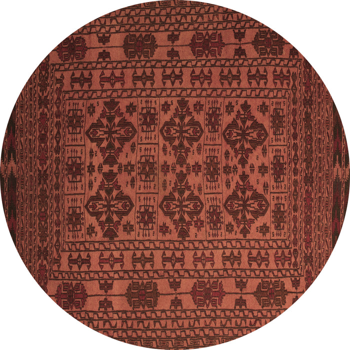 Round Machine Washable Persian Brown Traditional Rug, wshtr2516brn