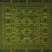 Round Machine Washable Persian Green Traditional Area Rugs, wshtr2516grn