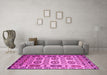 Machine Washable Southwestern Pink Country Rug in a Living Room, wshtr2517pnk