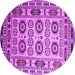 Round Southwestern Purple Country Rug, tr2517pur