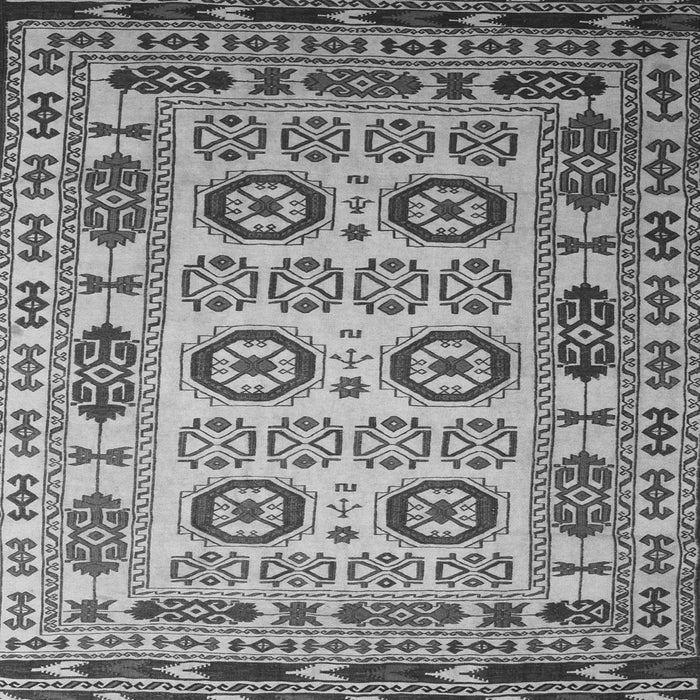 Round Machine Washable Southwestern Gray Country Rug, wshtr2517gry