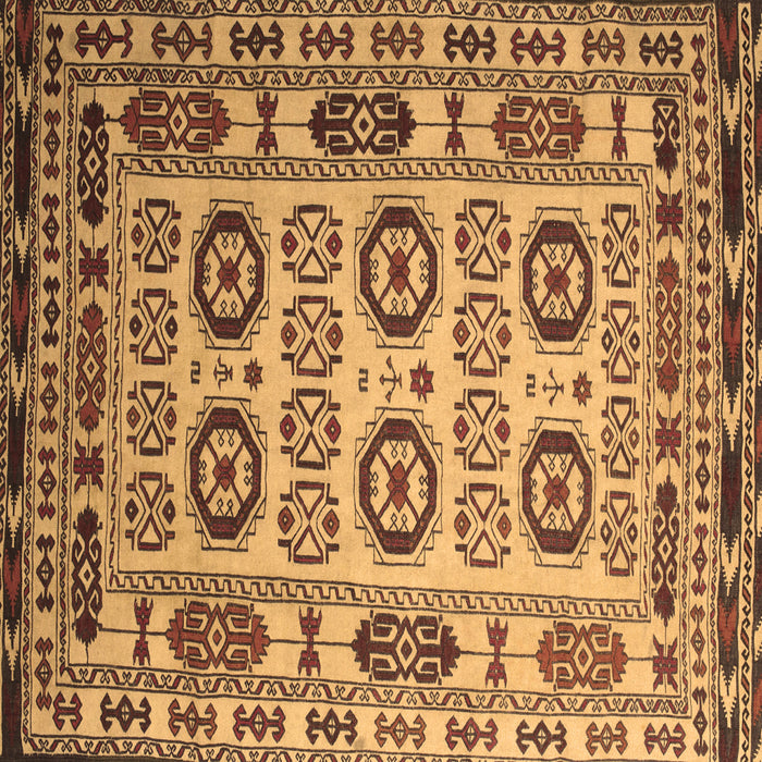 Square Machine Washable Southwestern Brown Country Rug, wshtr2517brn