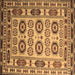 Square Machine Washable Southwestern Brown Country Rug, wshtr2517brn