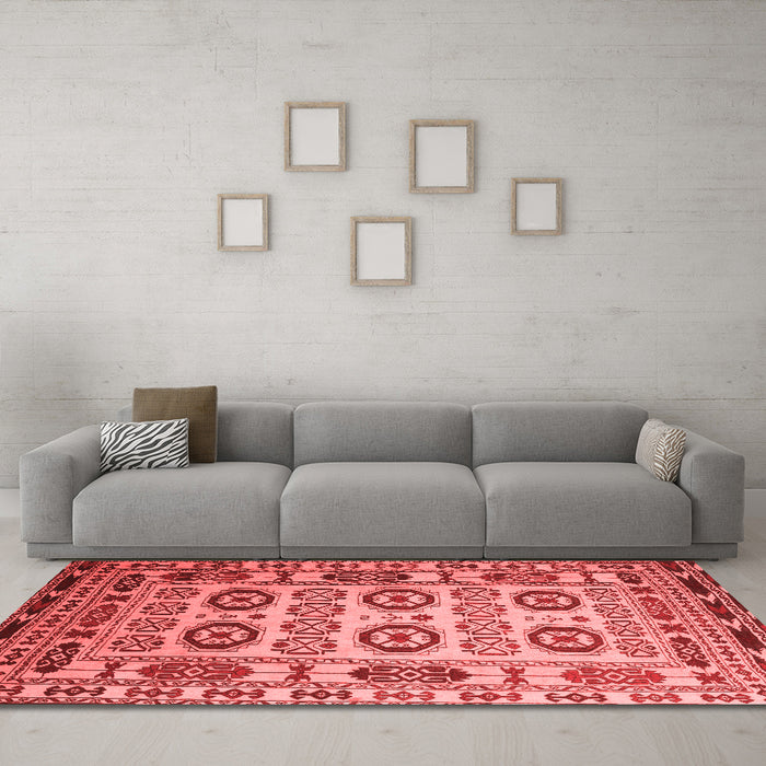 Country Red Washable Rugs