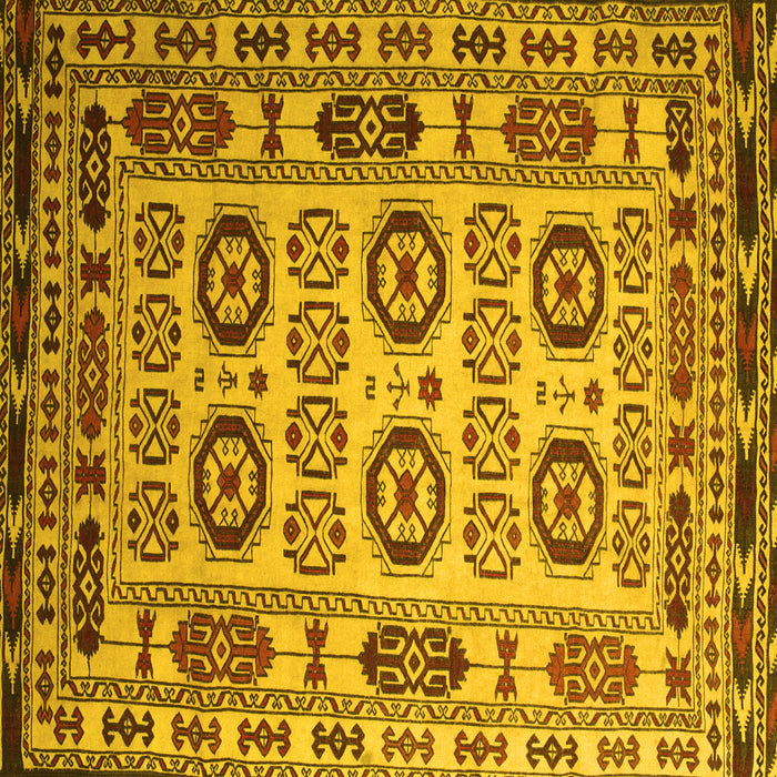 Square Machine Washable Southwestern Yellow Country Rug, wshtr2517yw