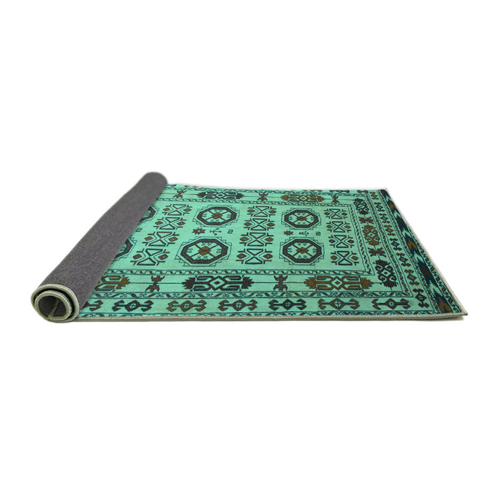 Sideview of Southwestern Turquoise Country Rug, tr2517turq