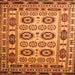 Round Machine Washable Southwestern Orange Country Area Rugs, wshtr2517org