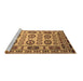 Sideview of Machine Washable Southwestern Brown Country Rug, wshtr2517brn