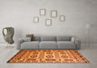 Machine Washable Southwestern Orange Country Area Rugs in a Living Room, wshtr2517org