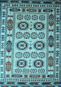 Southwestern Light Blue Country Rug, tr2517lblu