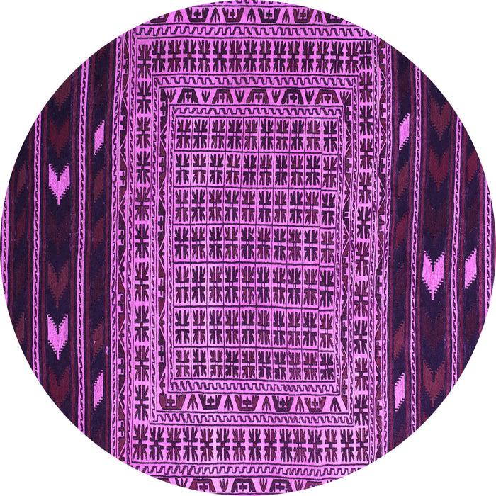 Round Southwestern Purple Country Rug, tr2518pur
