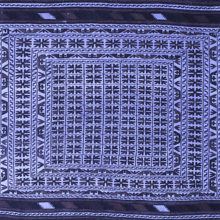 Machine Washable Southwestern Blue Country Rug, wshtr2518blu