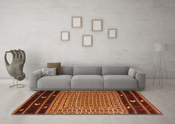 Machine Washable Southwestern Orange Country Area Rugs in a Living Room, wshtr2518org
