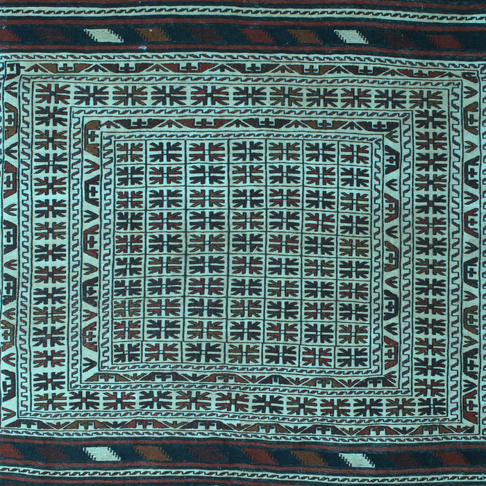 Machine Washable Southwestern Light Blue Country Rug, wshtr2518lblu
