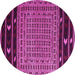 Round Southwestern Pink Country Rug, tr2518pnk