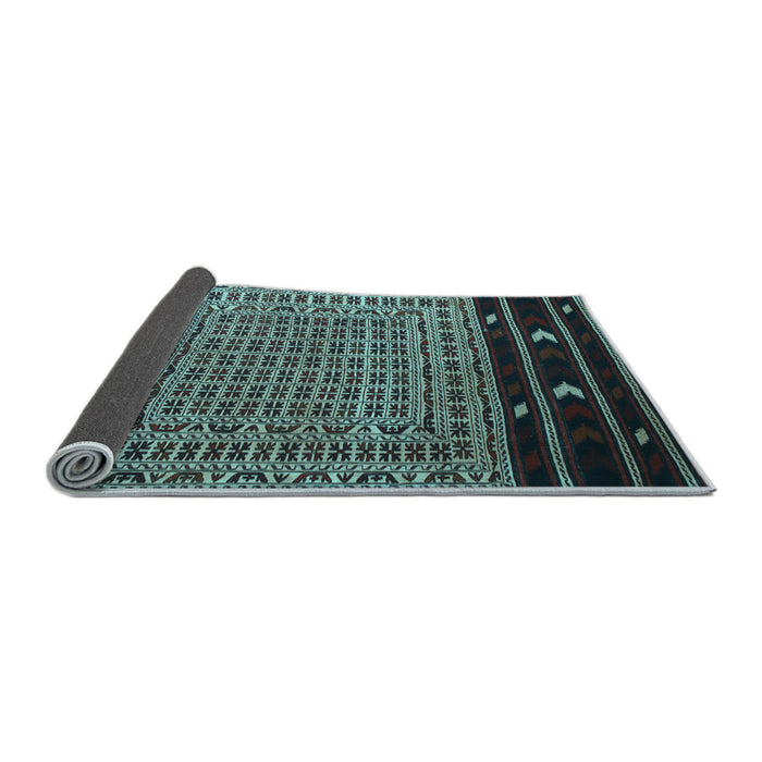 Sideview of Southwestern Light Blue Country Rug, tr2518lblu