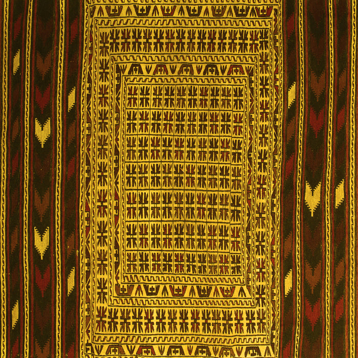 Square Southwestern Yellow Country Rug, tr2518yw