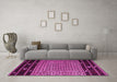 Machine Washable Southwestern Pink Country Rug in a Living Room, wshtr2518pnk