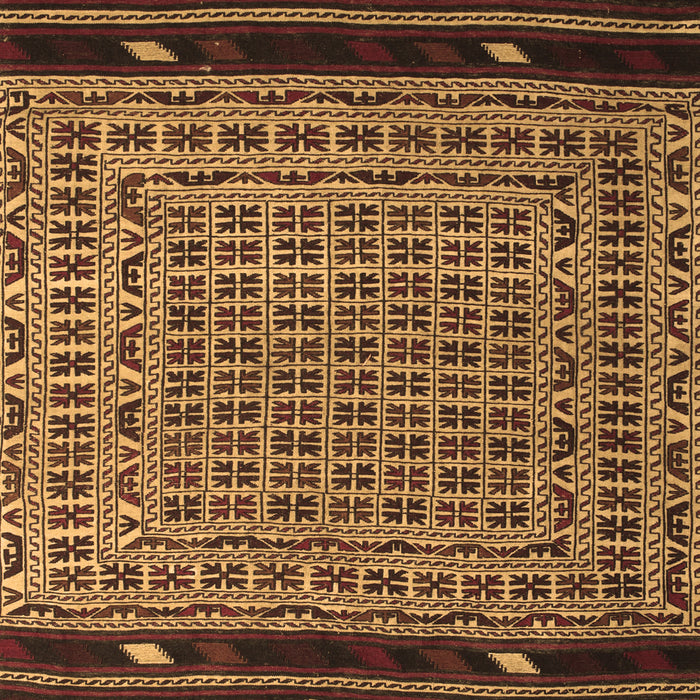 Machine Washable Southwestern Brown Country Rug, wshtr2518brn