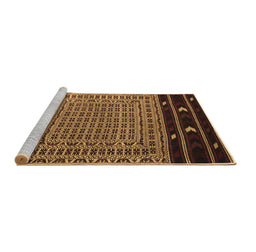 Sideview of Machine Washable Southwestern Brown Country Rug, wshtr2518brn