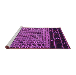 Sideview of Machine Washable Southwestern Purple Country Area Rugs, wshtr2518pur